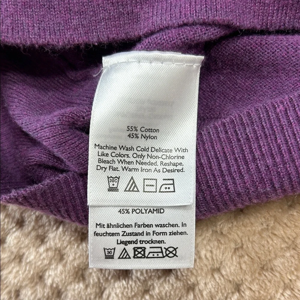 Eddie Bauer Deep Purple V-Neck Cardigan Size M - Picture 7 of 7